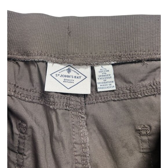 St. Johns Bay Cargo Capri Pants Women's Size Large Brown‎ Preowned - Picture 8 of 8